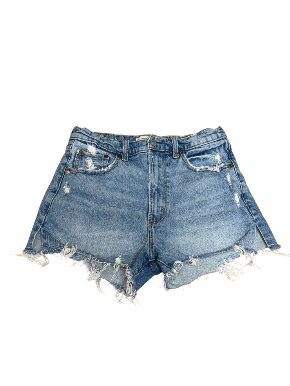 Abercrombie & Fitch Women's Mom Short | High Rise Denim | Distressed | Size 26/2